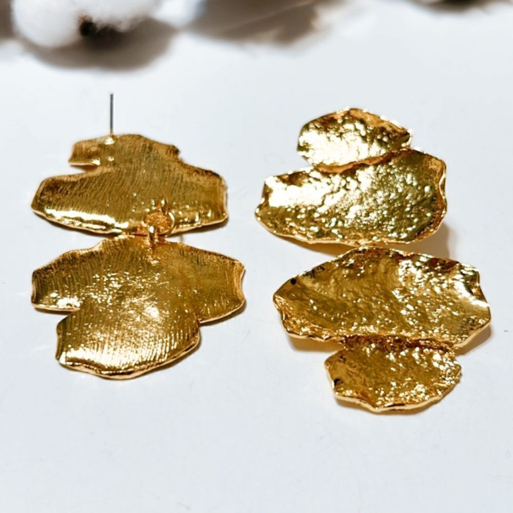 Zara Gold Statement Earrings - Picture 5 of 7